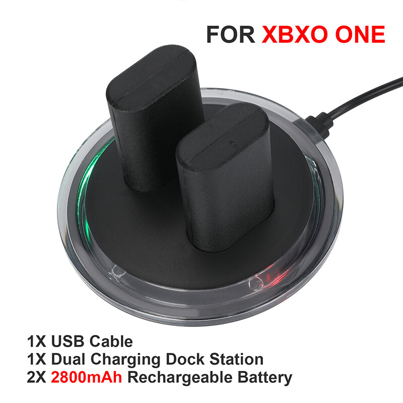 2 For XBOX ONE Controller Play Dual Charging Dock + 4x Rechargeable Battery Pack