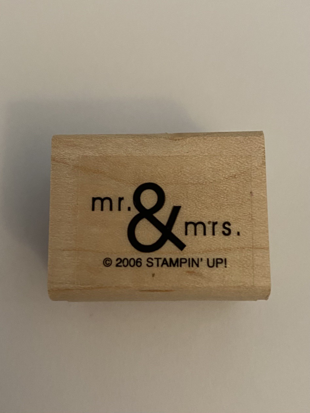 New Stampin Up! Mr. & Mrs. Wood Mounted Rubber Stamp RS85