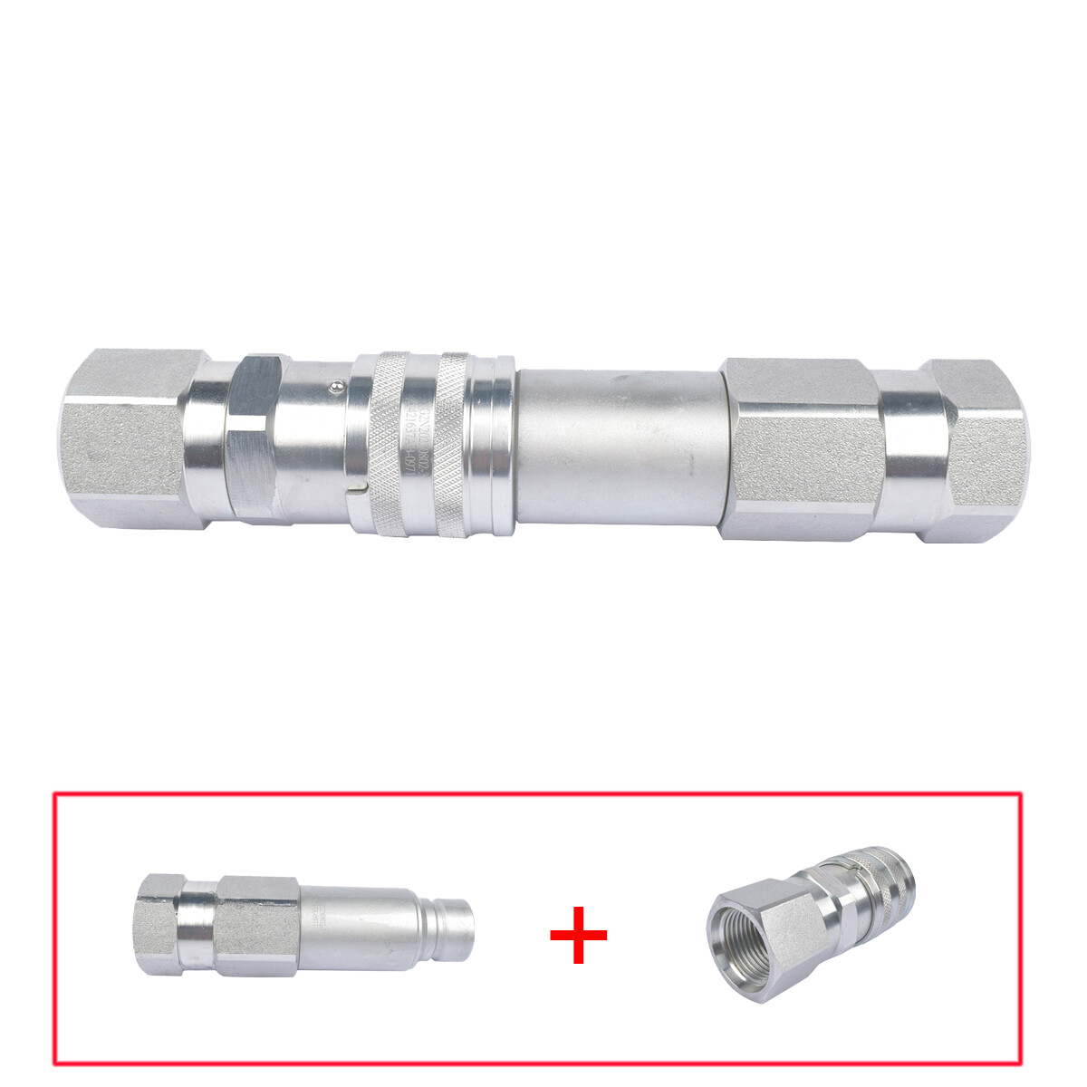 Male & Female Flat Face Coupler for Bobcat Backhoe Loader Excavator 7246790EF
