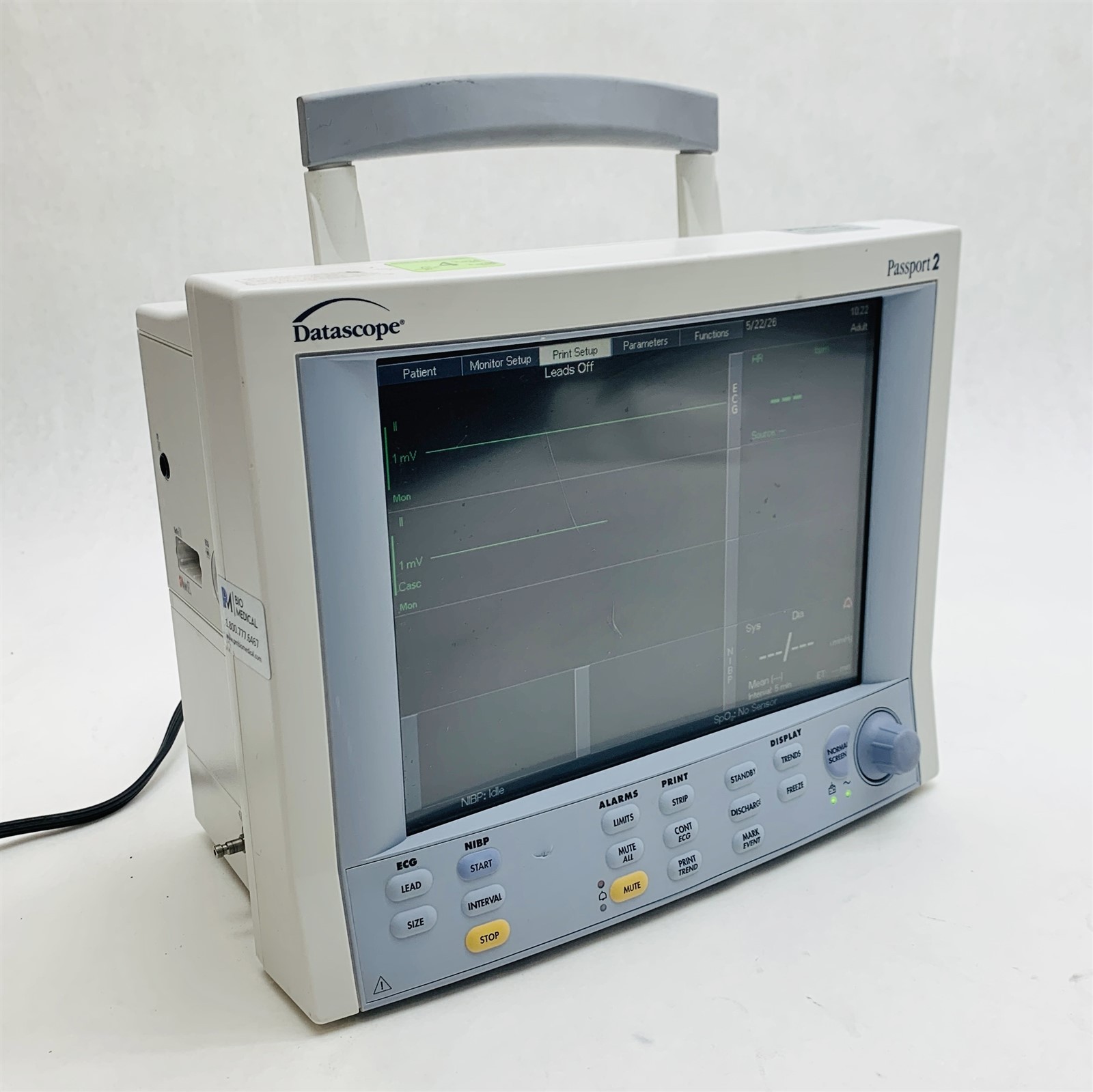 Datascope Passport 2 Multiparameter Patient Medical Monitor 0998-00-0170-0014A