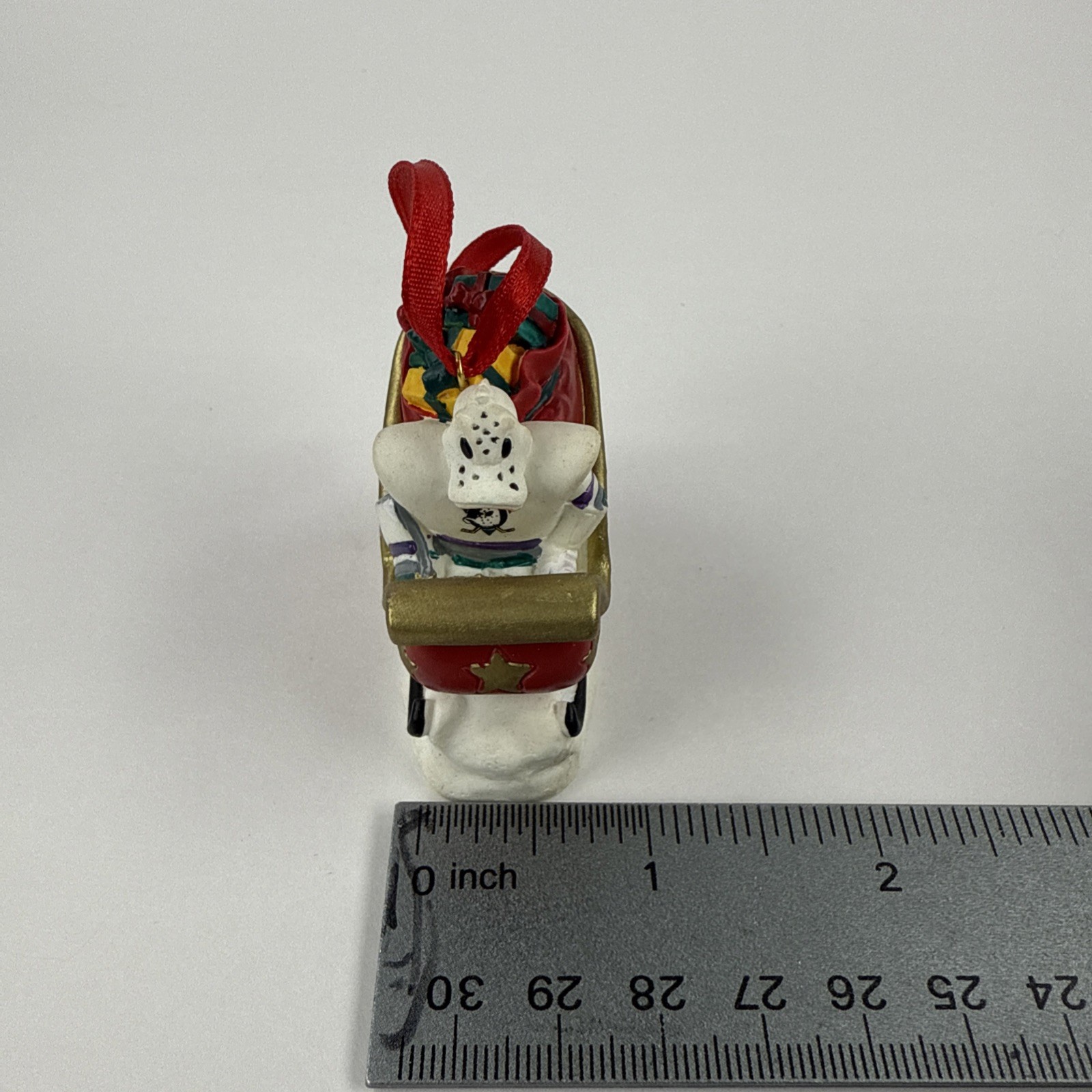 1995 Anaheim Ducks Hockey Wild Wing Mascot Christmas Ornament Vtg 2”