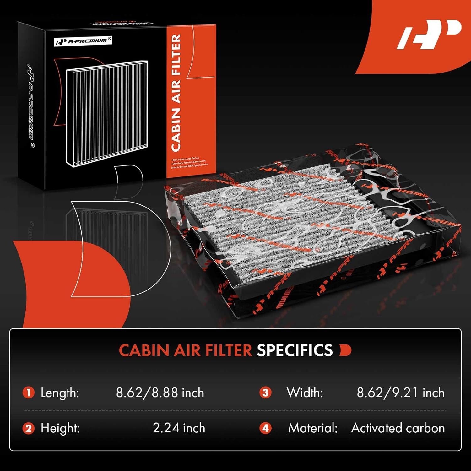 Cabin Air Filter with Activated Carbon Compatible with Subaru Model -