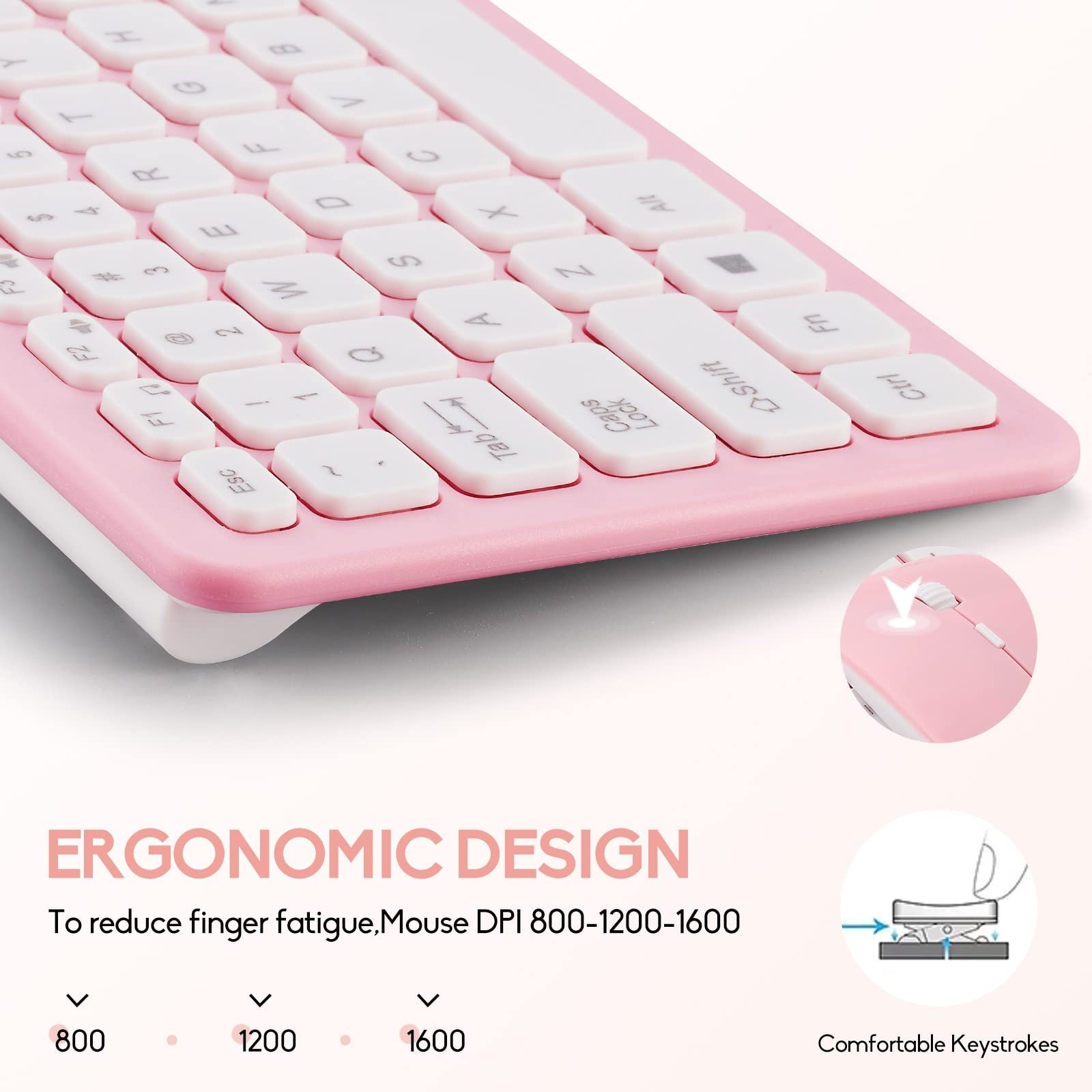 Wireless Keyboard and Mouse Combo, Compact Quiet Wireless Keyboard and Mouse ...