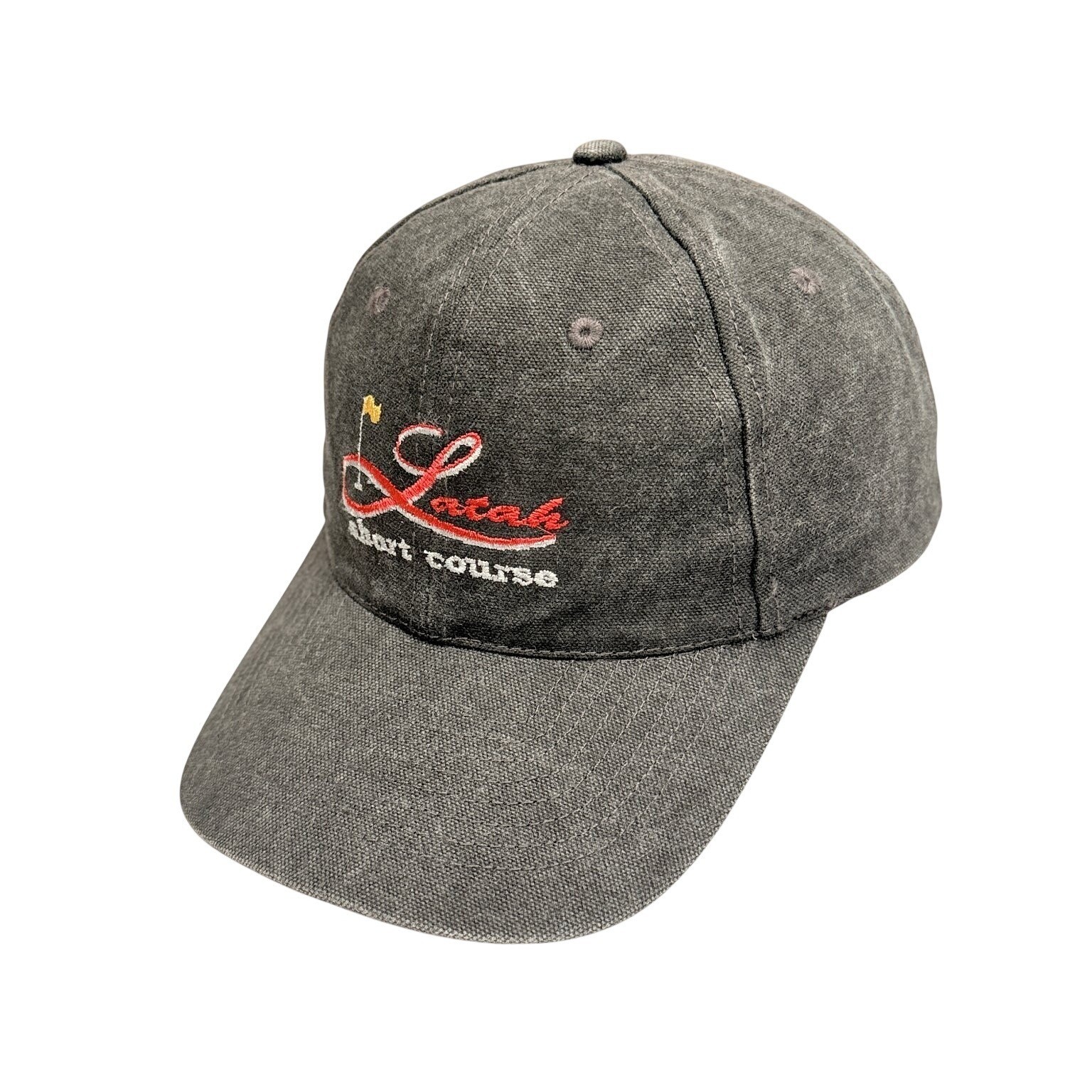 Latah Short Course HeadShot Golf Hat Cap Strap Back Adjustable Black Gray