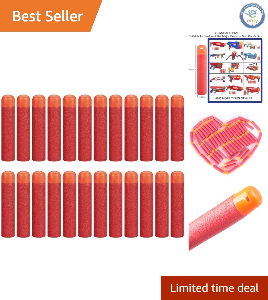 Tested Quality 60-Dart Refill Pack for N-Strike Mega Series - For All Players