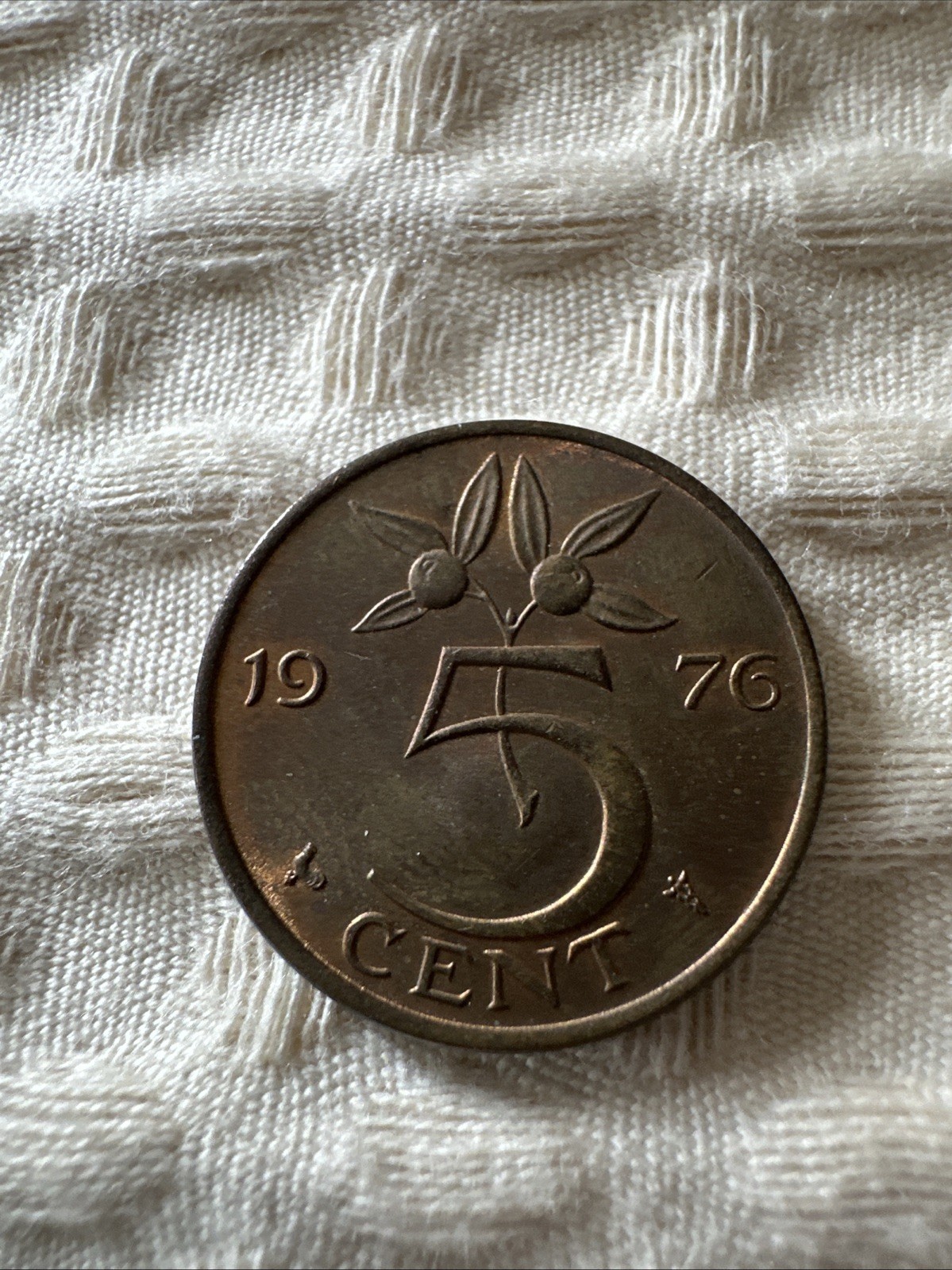 Vintage 1976 Dutch 5 Cent Coin - Queen Juliana of Netherlands Circulated
