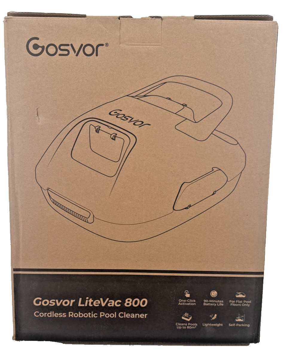 Gosvor LiteVac 800 Cordless Robotic Above/In-Ground Pool Vacuum Cleaner (PRX1S)