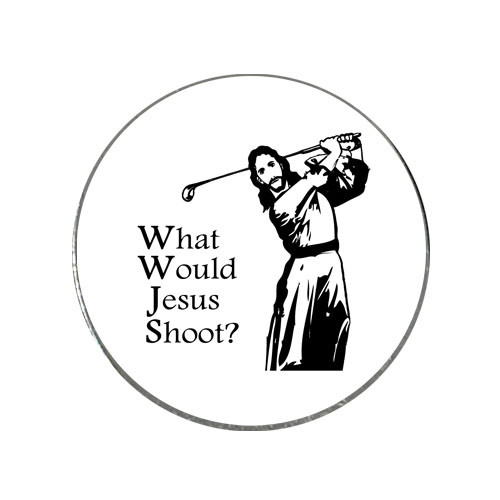 What Would Jesus Shoot WWJS Golf Ball Marker WWJD Novelty