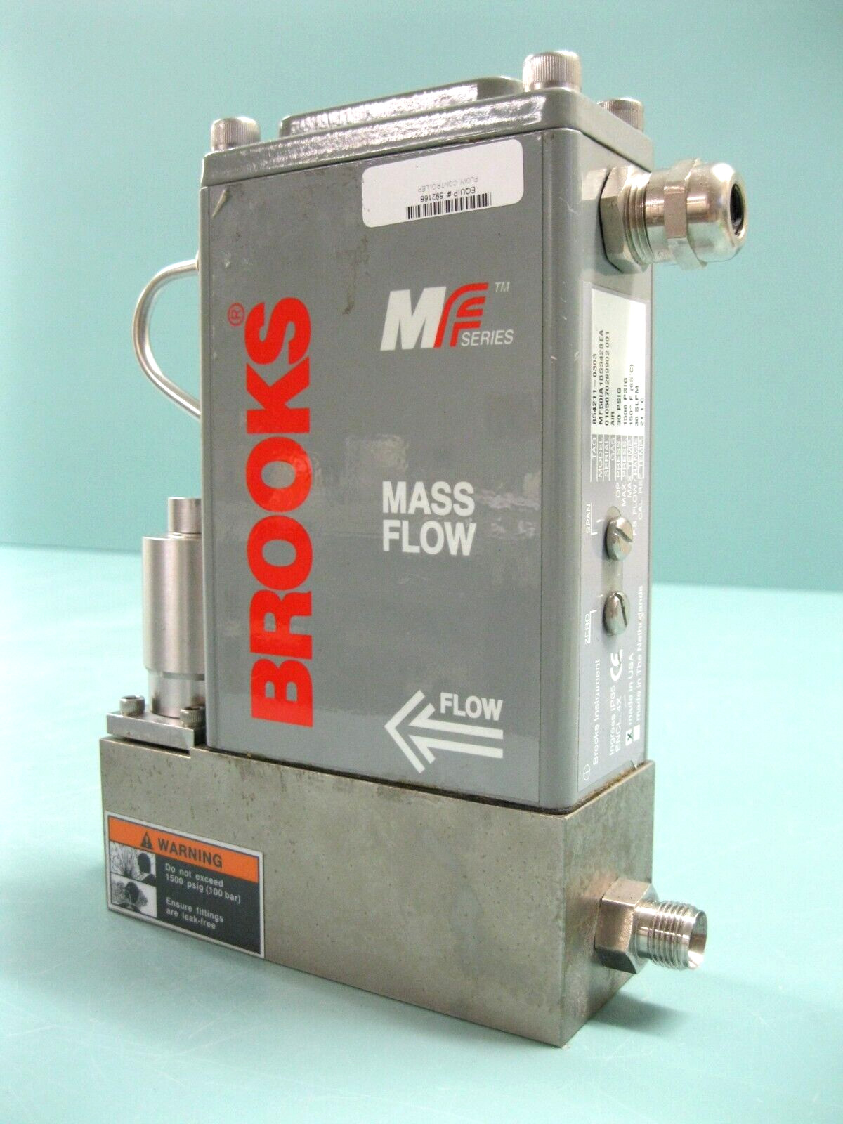3/8" Brooks MF50IA1BS3428EA Mass Flow Controller Air 30 SLPM H8