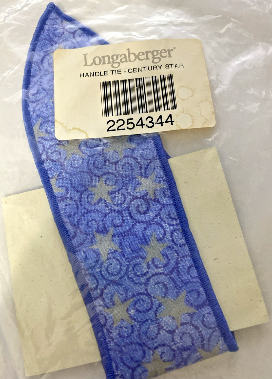 Longaberger Small Blue Handle Tie for Century Star Celebrations basket - NEW
