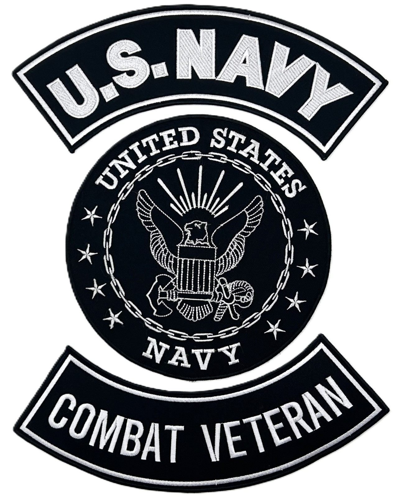 U.S. NAVY SEAL COMBAT VETERAN MILITARY MOTORCYCLE VEST LOT OF 3 PATCHES