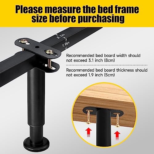 Adjustable Height Bed Frame Center Support Legs Replacement with 5.1 in-8.6 in