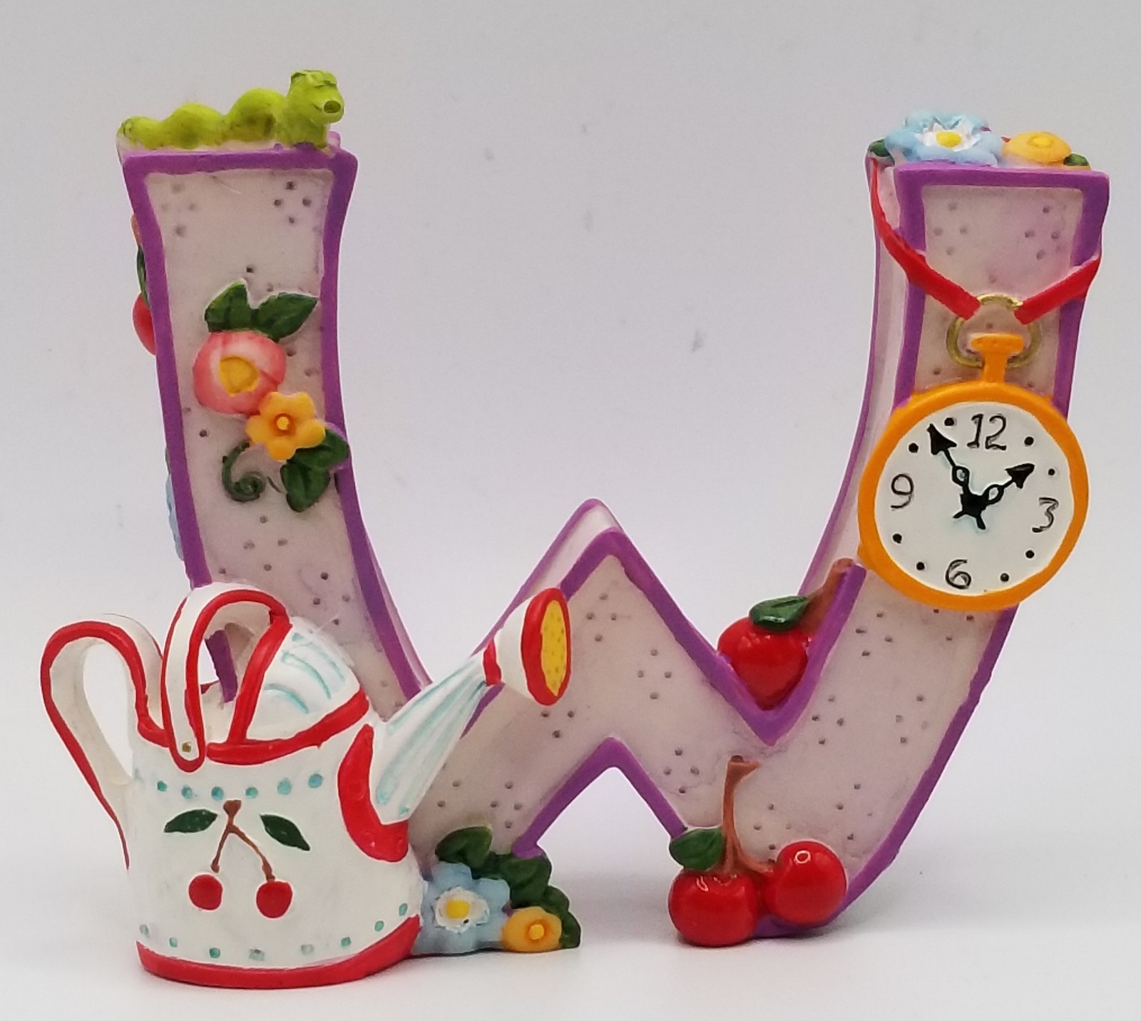 Mary Engelbreit Ink Vintage 1999 Resin Alphabet Letter "W" Watch Figurine