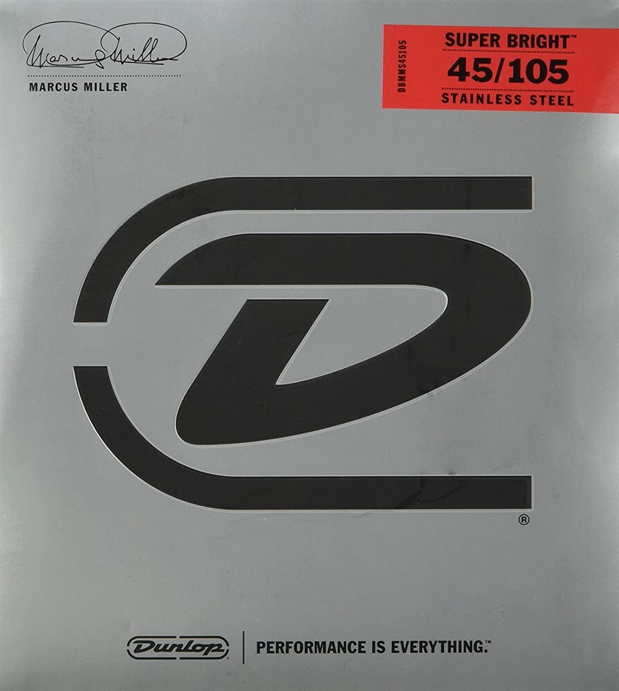 NEW Dunlop Marcus Miller Super Bright 4-String Bass Strings, 45-105, #DBMMS45105