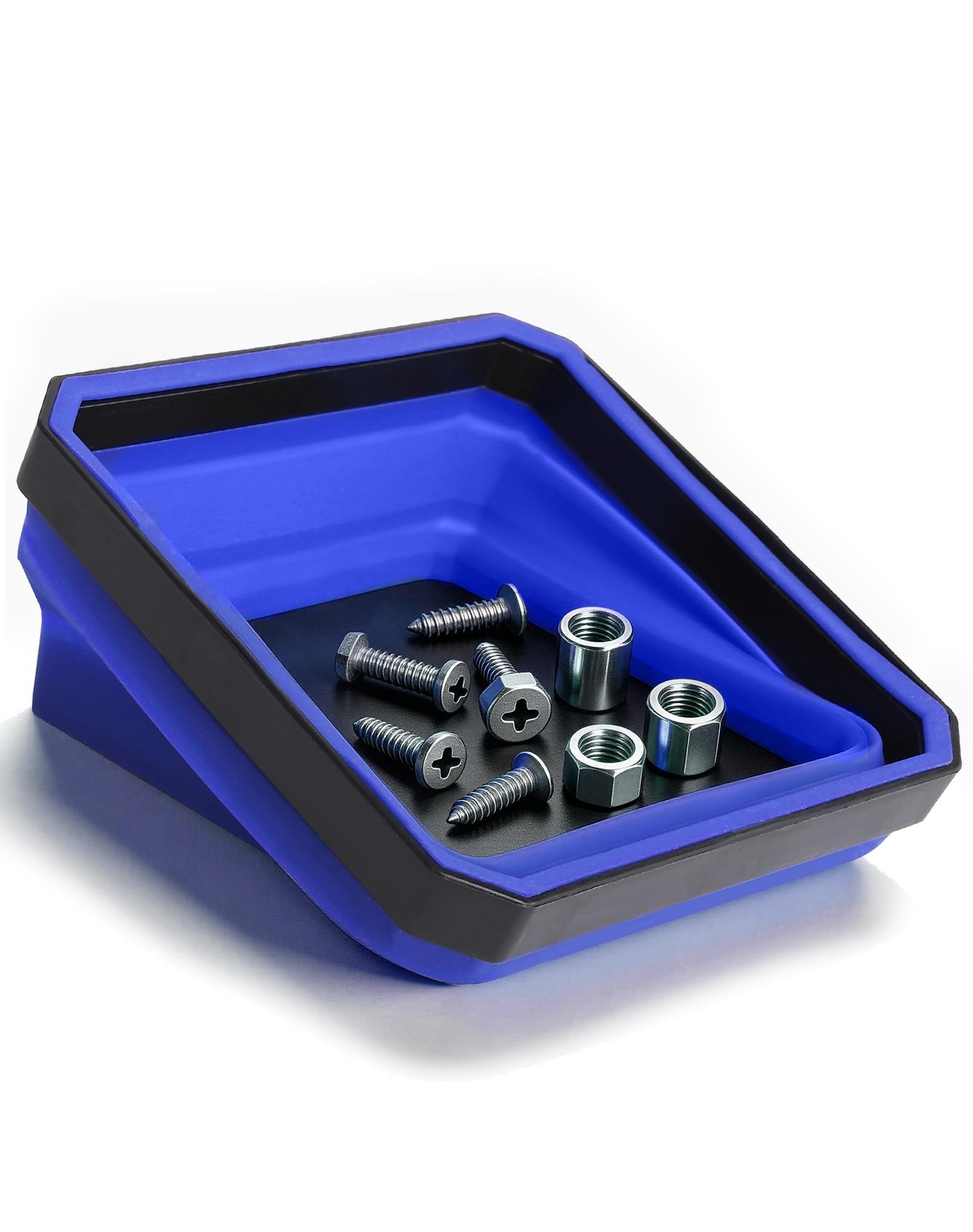 Collapsible Magnetic Parts Tray, Magnetic Bowl for Organizing Screws Bolts Nu...