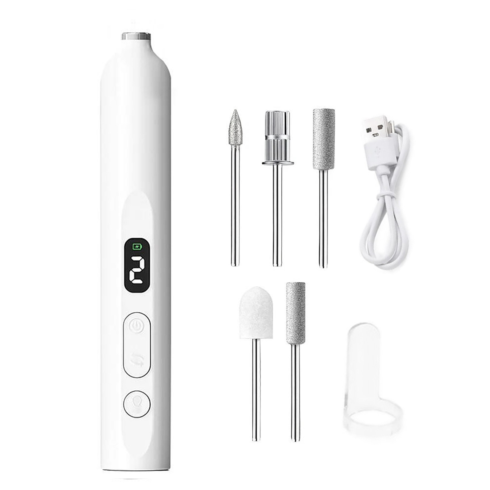 Manicure Pedicure Kit Cordless Nail Drill Dust Cover 13800RPM For Thick Nails