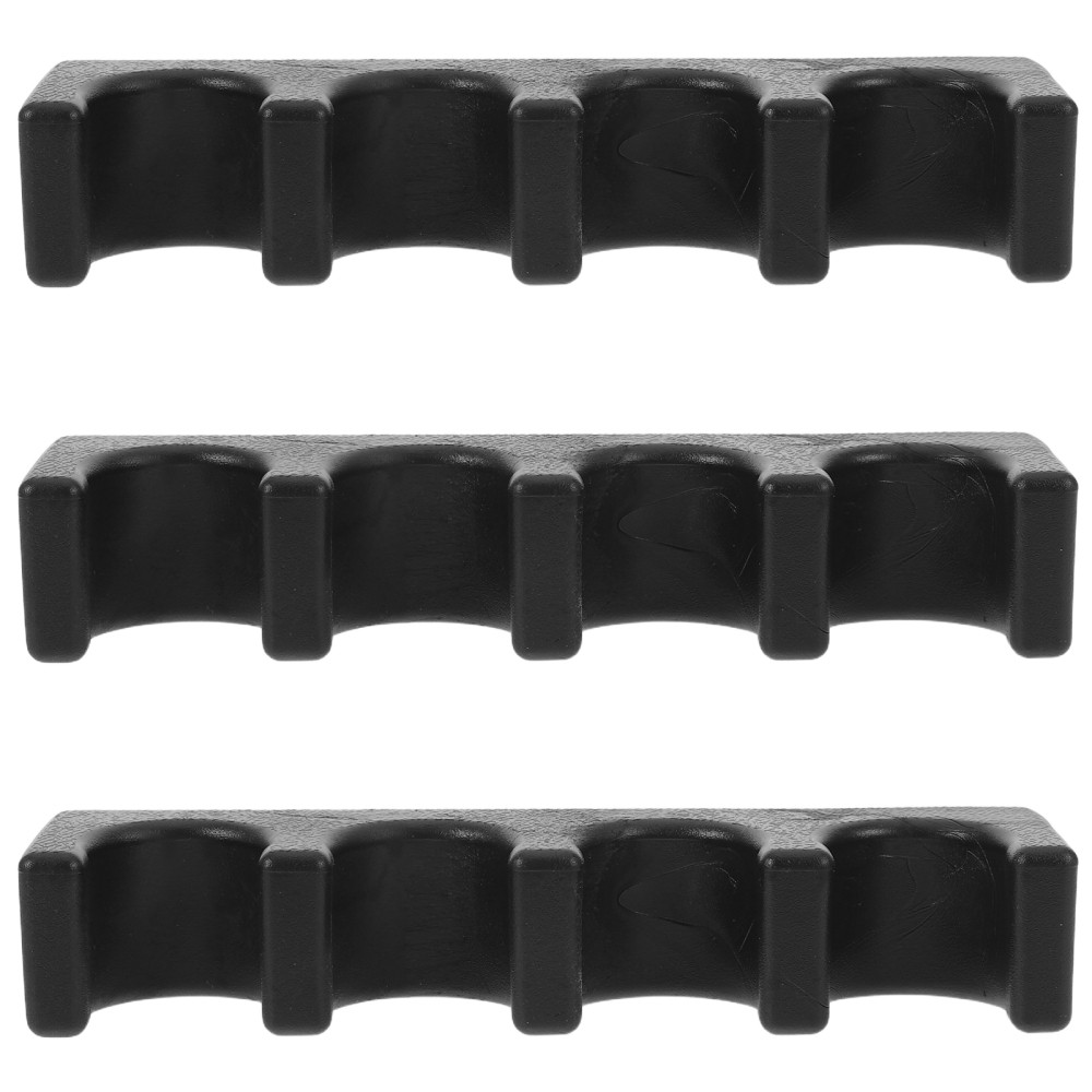 3Pcs Plastic Billiard Cue Stand Black Wall Mount Easy Install Pool Cue Storage