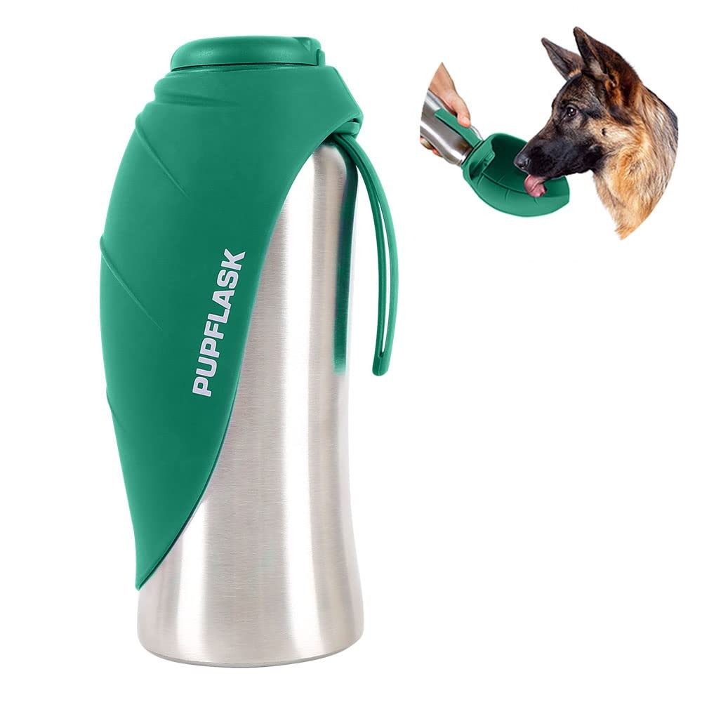PupFlask Large Dog Water Bottle | 27 or 40 OZ Stainless Steel | Convenient Do...