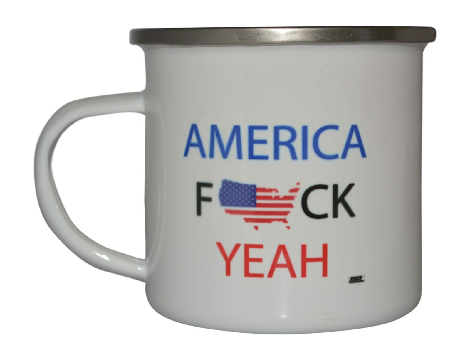 Rogue River Tactical Funny America Yeah Camp Mug Enamel Camping Coffee Cup Gi...