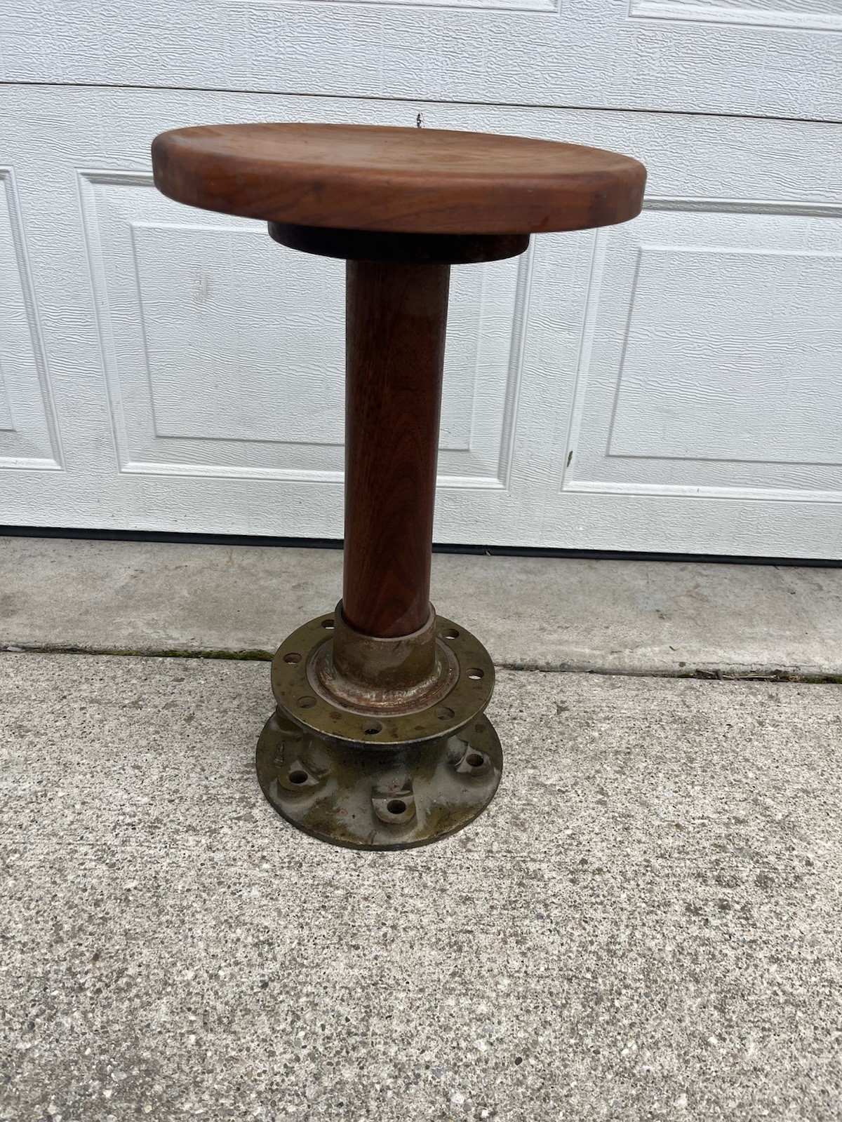 Industrial Steam Punk Wooden Metal Base Stool