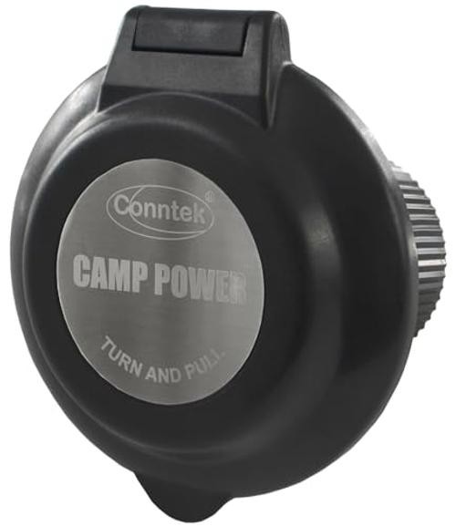 30 Amp 125 Volt RV Marine Power Inlet - Black