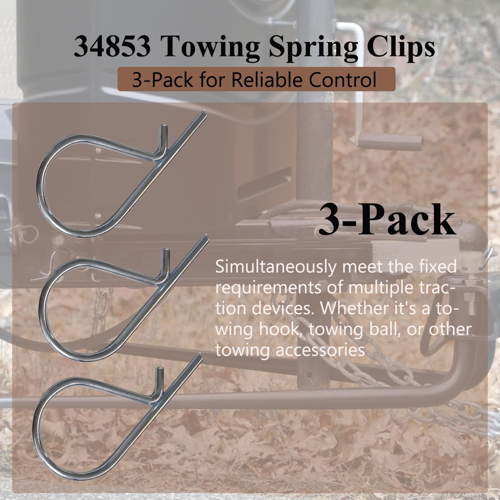 34853 Towing Spring Clips, 3-Pack for Reliable Control.