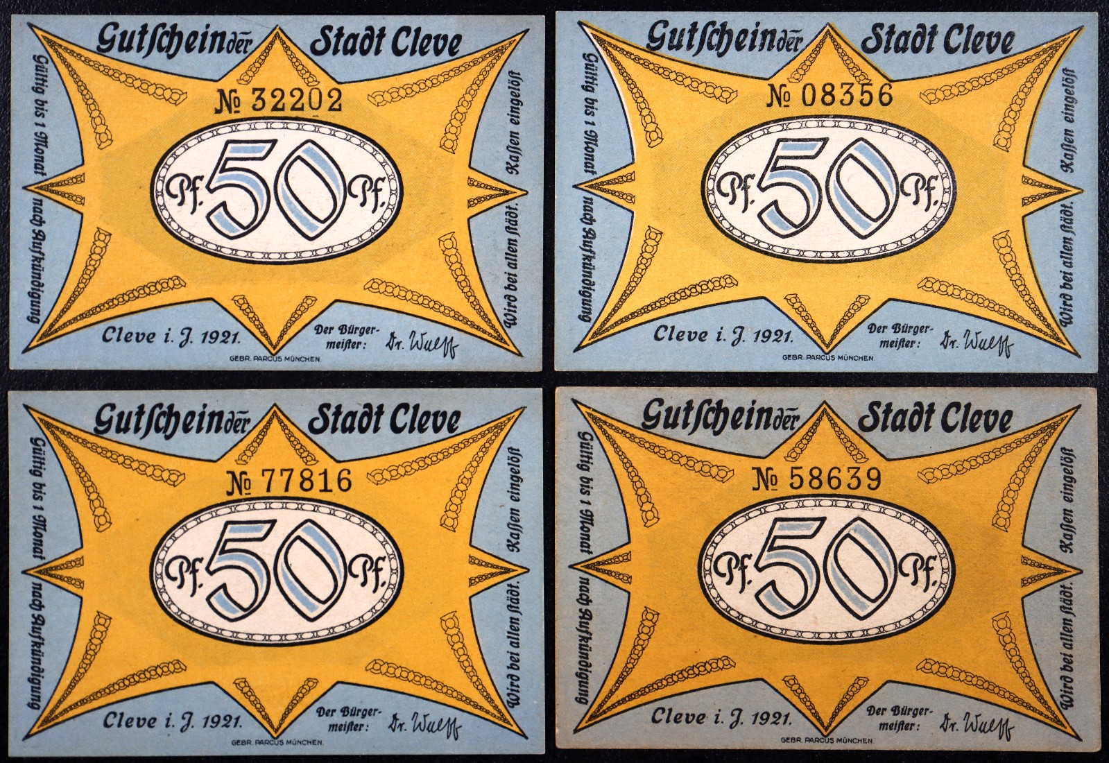 CLEVE / KLEVE 1921 "City Scenes" Rare Complete Notgeld