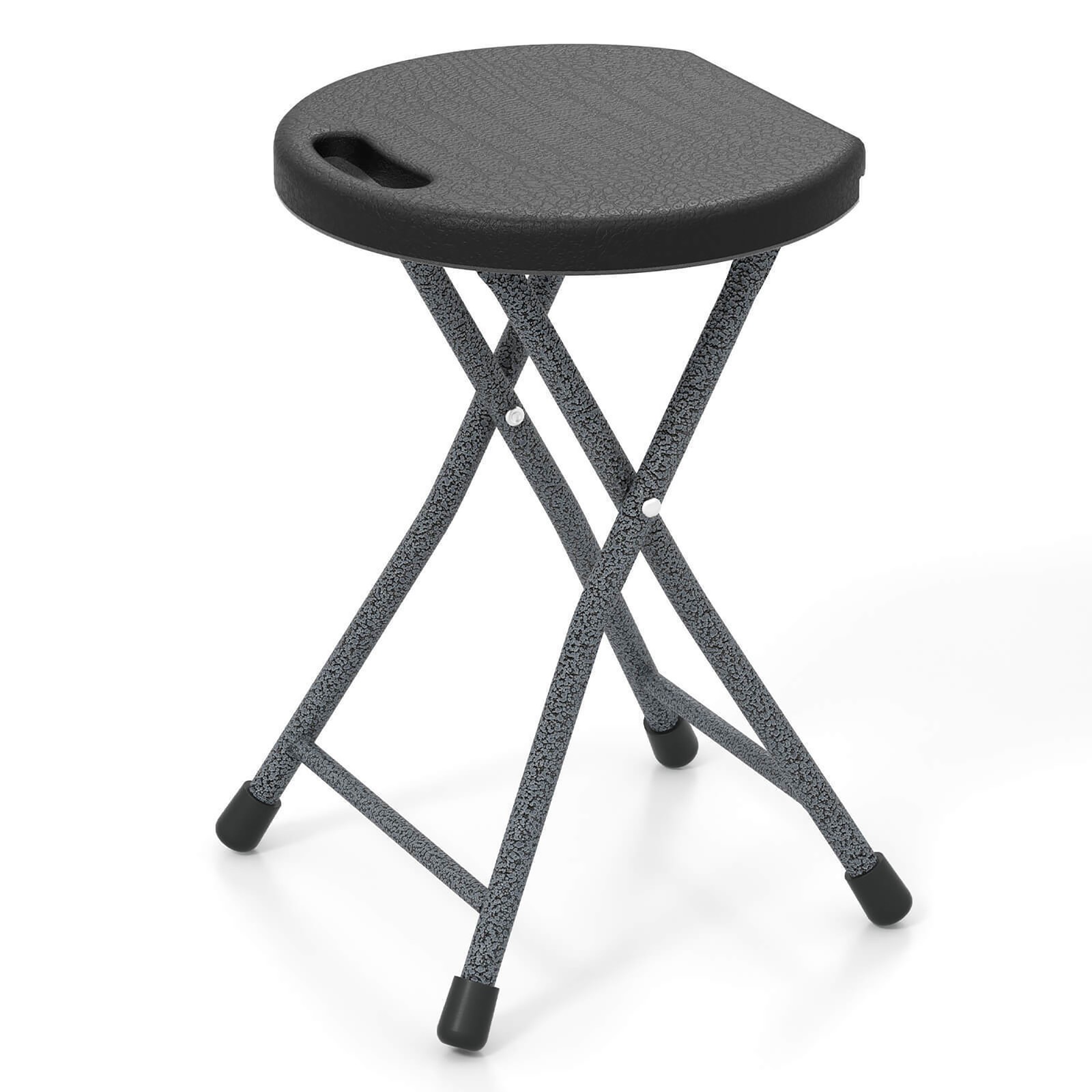 18''H Folding Stool Portable & Foldable Camping Chair w/ Built-in Handle
