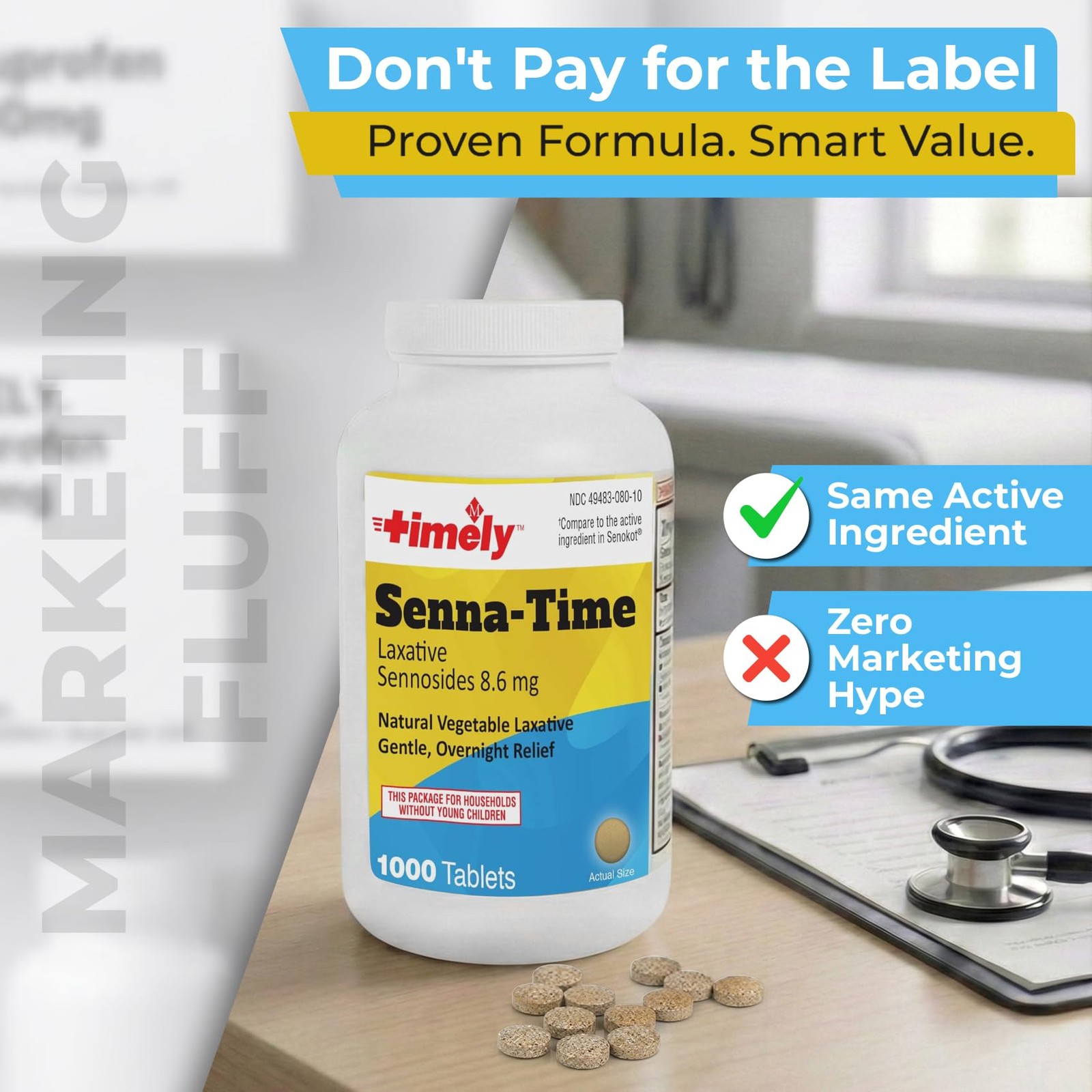 Timely Senna Time Laxative - 1000 Count Tablets - 1000 (Pack of 1)