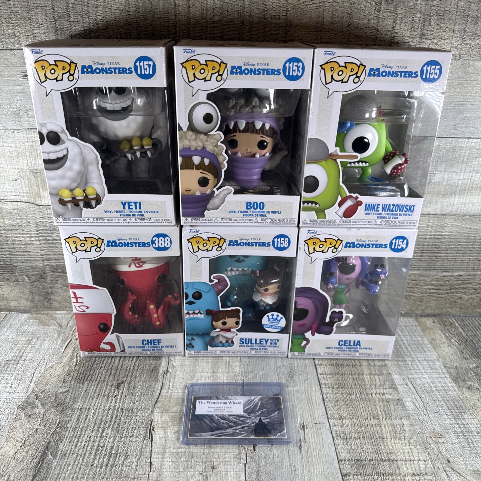 Funko Pop Pixar Monsters Inc 20 Anniversary Lot of 5 Boo Celia Chef Mike Yeti