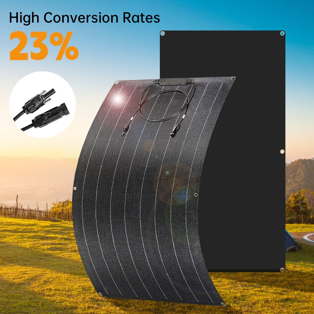 Flexible Solar Panel 300W 12v Mono for RV Boat Camp Off-grid w/ Mounting Bracket