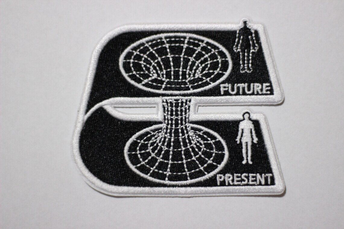 Worm-hole rift time travel scifi embroidered iron-on patch cyberpunk time lord