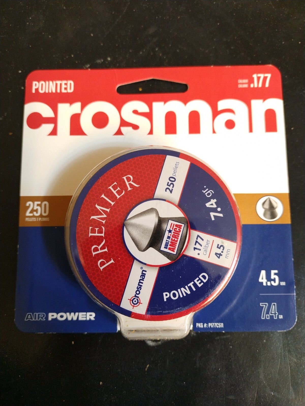 crossman .177 pellets, Premier Pointed,  250 ct, 1 pack