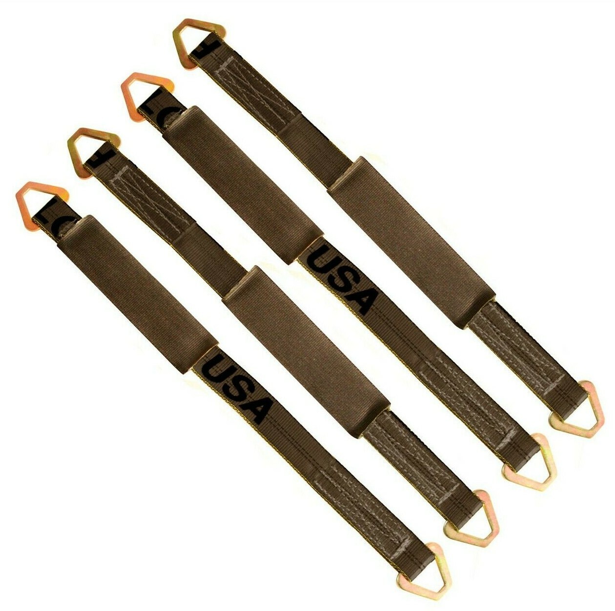 31" Axle Strap Tie Down Wrap with Protective Sleeve for Tow Truck Winch (4 Pack)