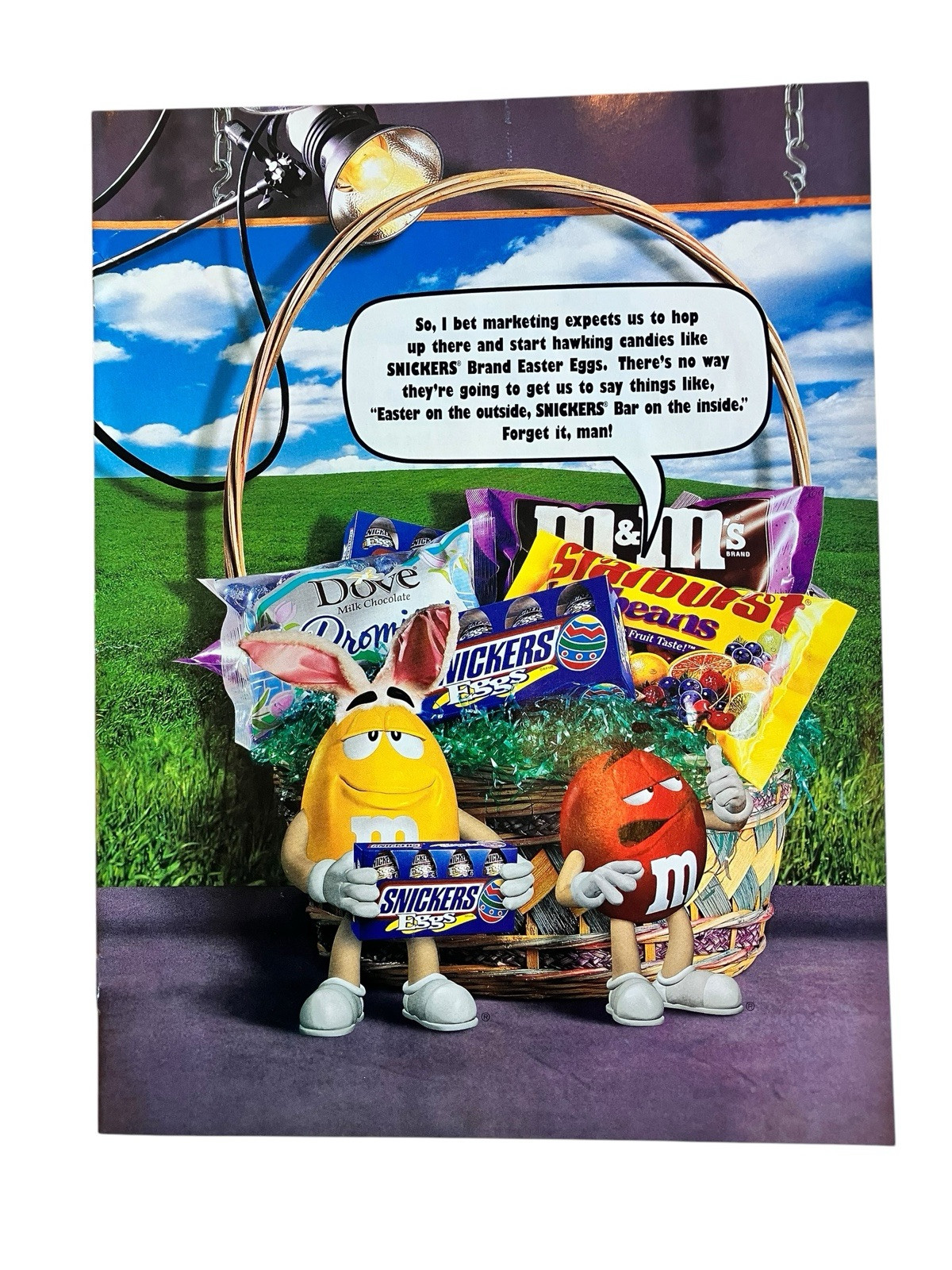 Vtg M&M Easter Print Ad 1998 We Got Your Easter Right Here Two Page Double Sided