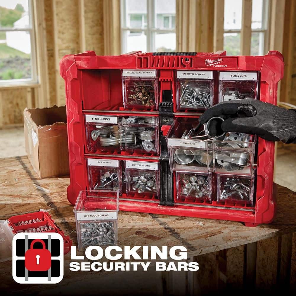 Milwaukee PACKOUT 10 Compartment Tilt Bin Organizer