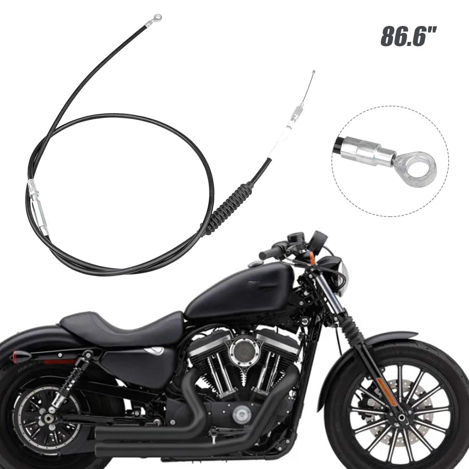 220CM Front Brake Clutch Cable For Harley Electra Glide FLHTCU FLHTK FLHTC FLHR