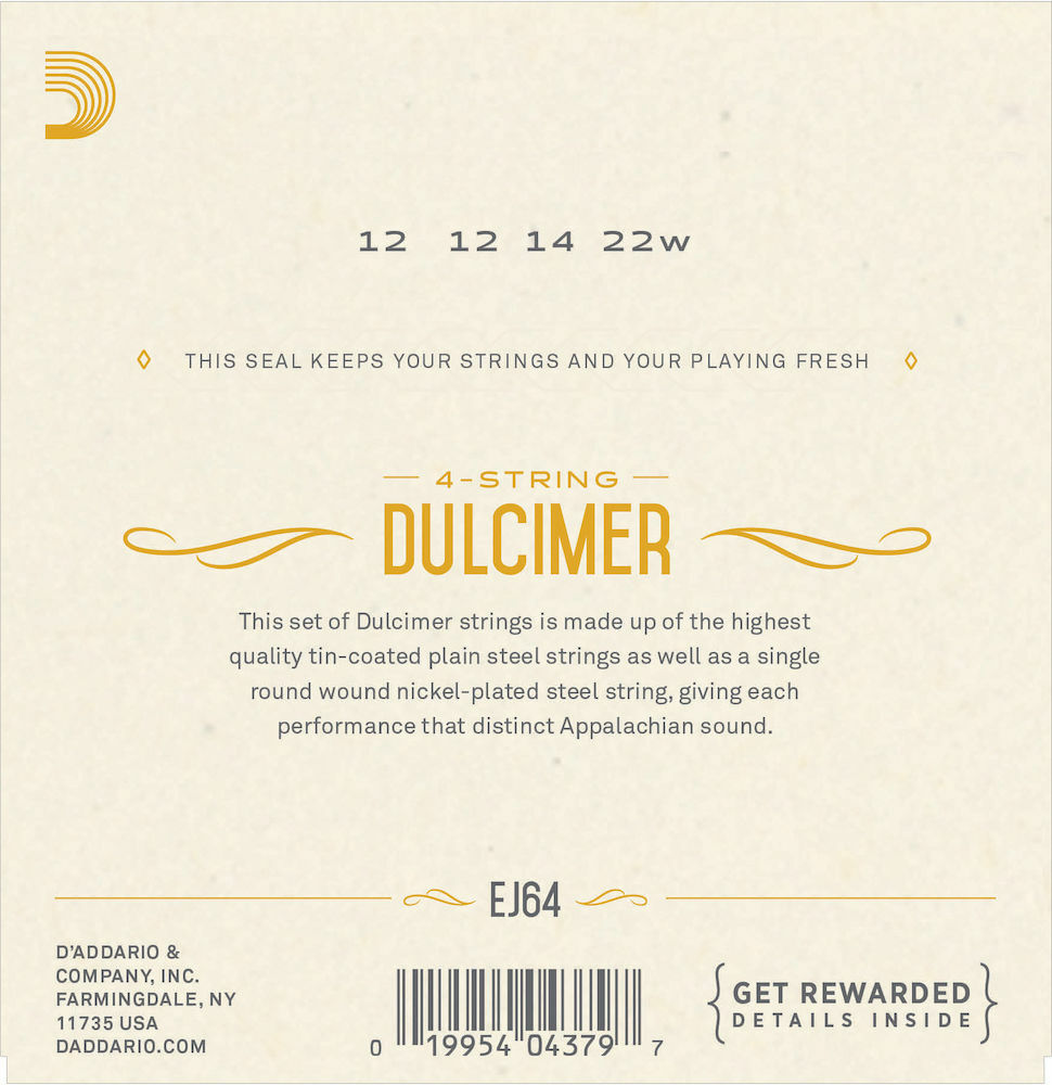 D'Addario EJ64 4-String Dulcimer Strings