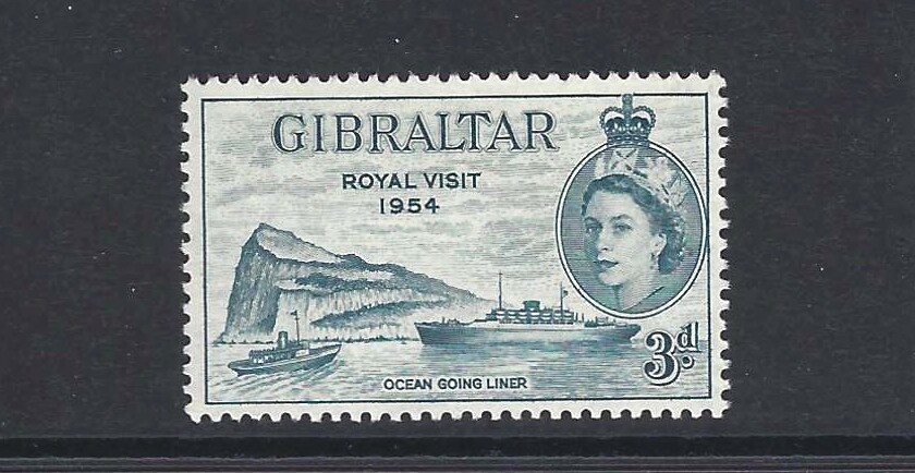 Gibraltar 1954 Royal visit  ship MNH  (g093)