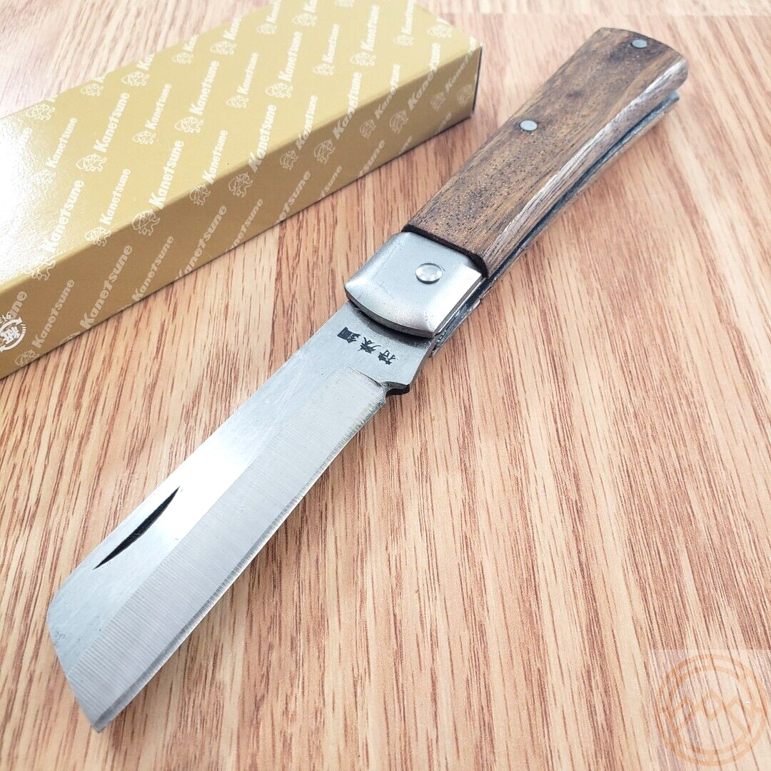 Kanetsune Craft Folding Knife 2.88" SK-4 High Carbon Steel Blade Wood Handle