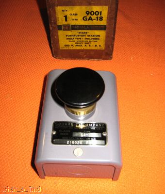 NEW Square D 9001 GA-18 Start Pushbutton Station Black