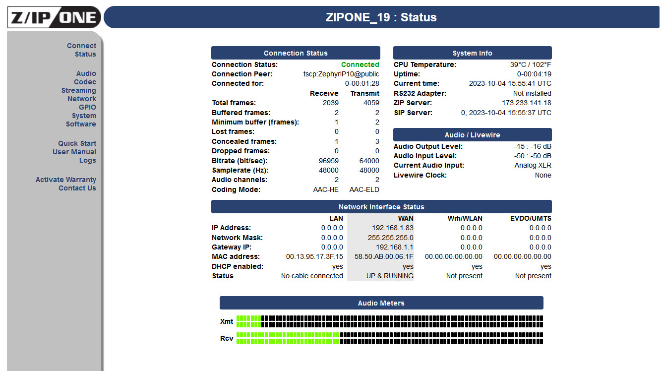 Telos Z/IP ONE Remote Studio Codec Audio Over IP Internet Transmission Endpoint