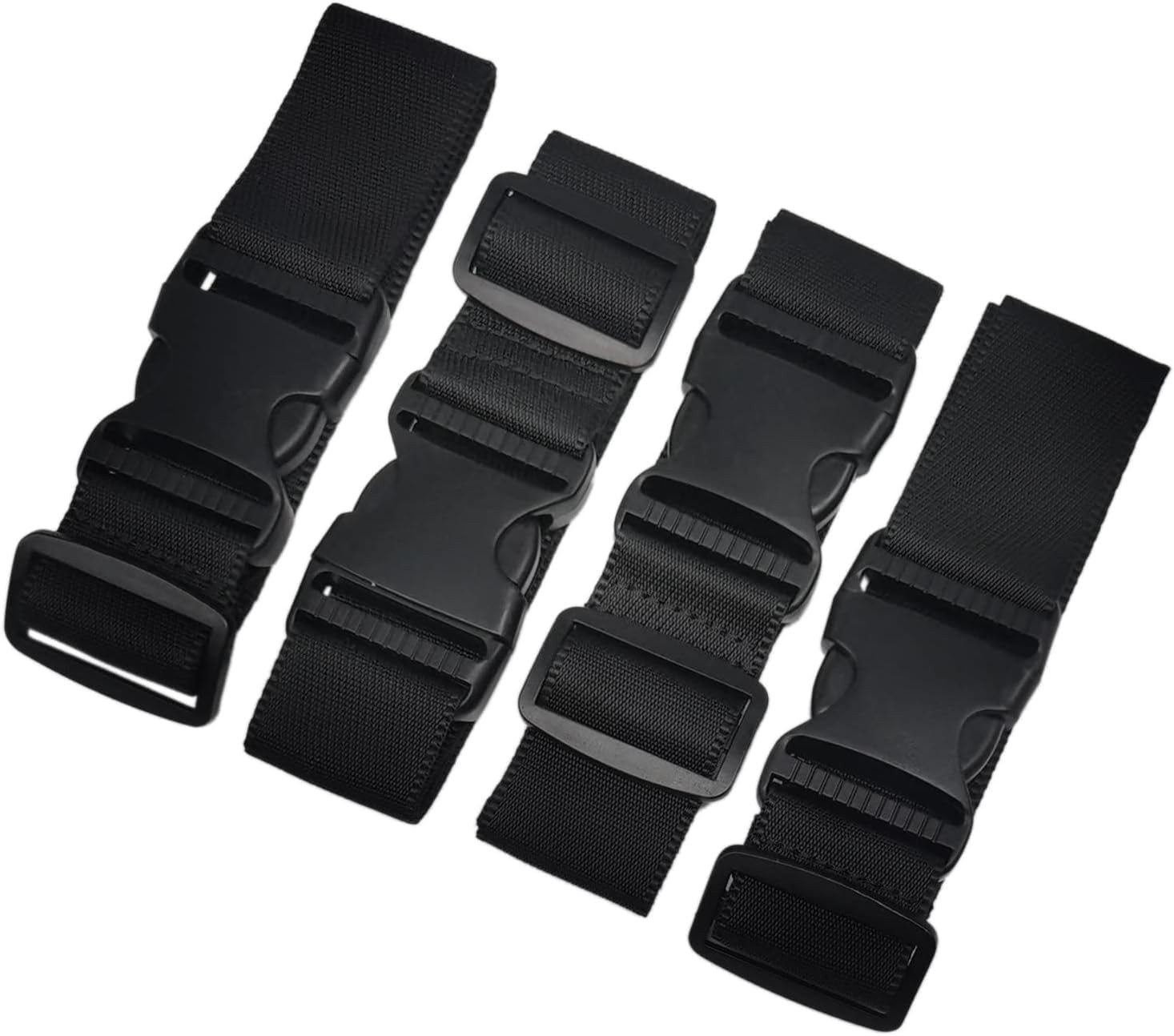 Adjustable Luggage Straps - 4 Pack, Black for Securing Bags and Backpacks