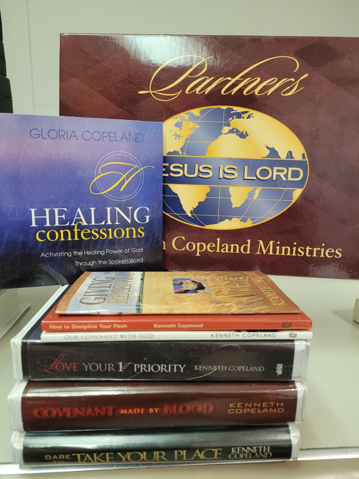 Kenneth & Gloria Copeland ministries CDs, books & old Partners box/booklets Lot