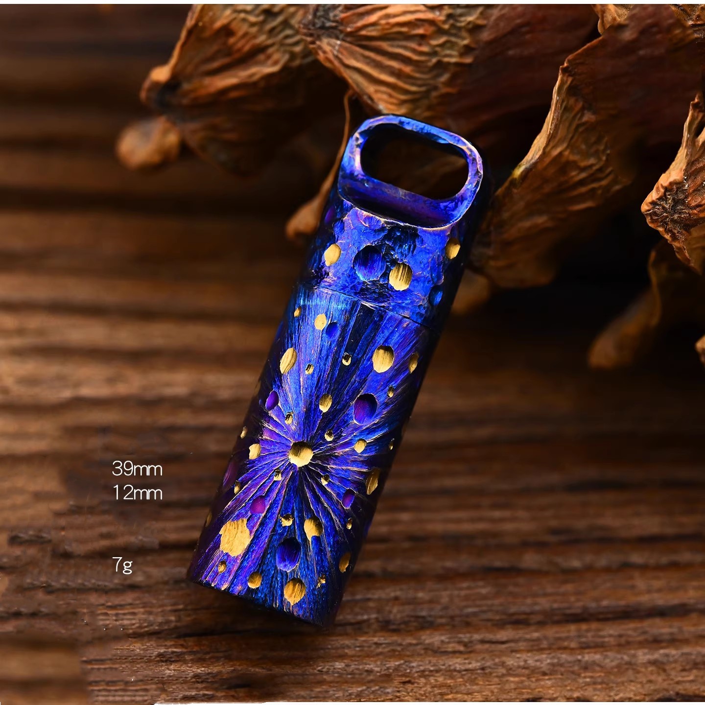 Handmade Pure Titanium Waterproof Keychain Pill Holder Case Container EDC Gift