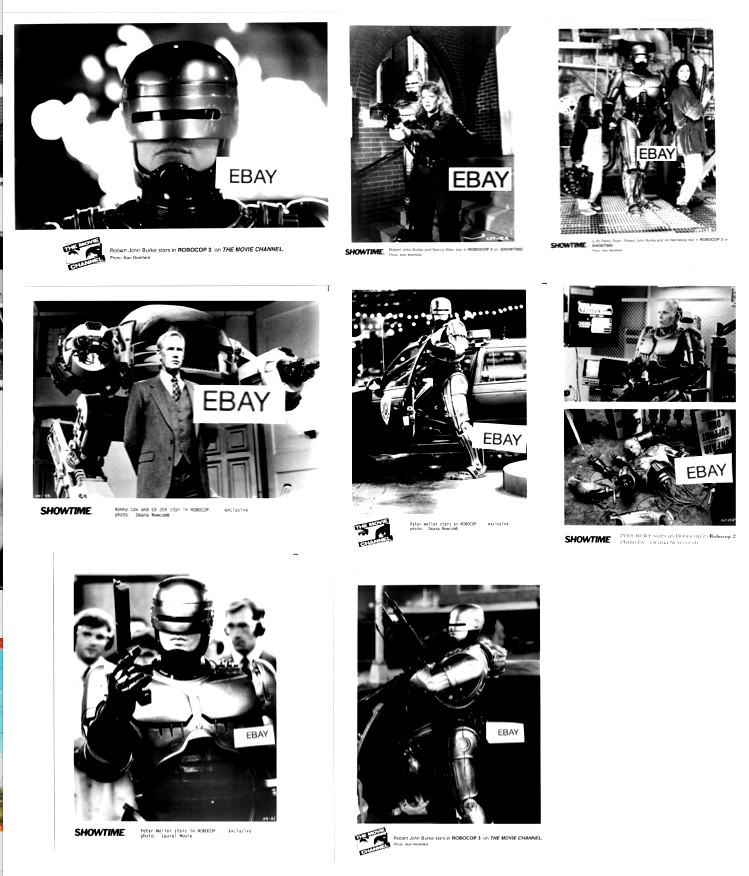 SALE: ROBOCOP 1, 2, 3 ORIGINAL MOVIE CHANNEL & SHOWTIME MOVIE PHOTOS LOT (8)