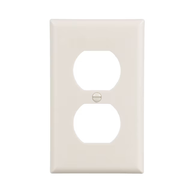 Eaton 1 Standard Size Plastic Indoor Duplex Wall Plate