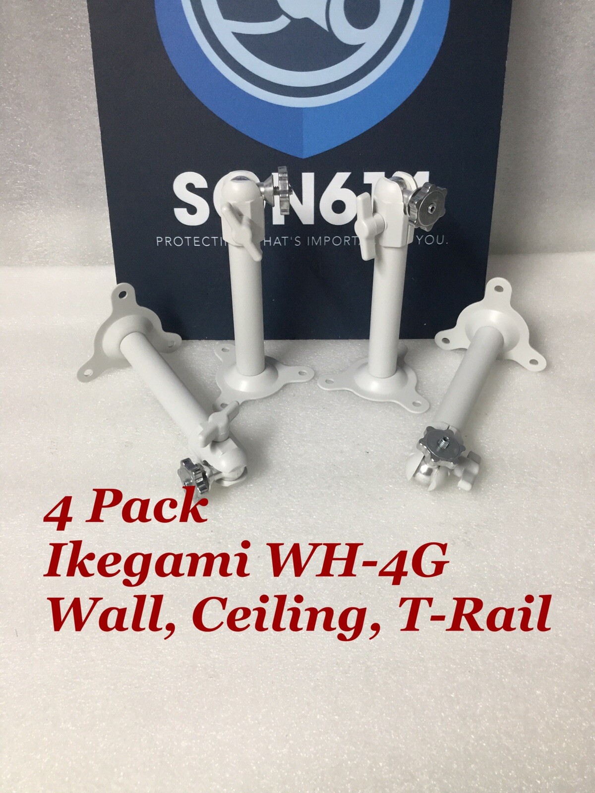 Lot 4 WH-4G Aluminum 6” Wall Ceiling T-Rail Mount Bracket 25lbs CCTV Camera NEW!
