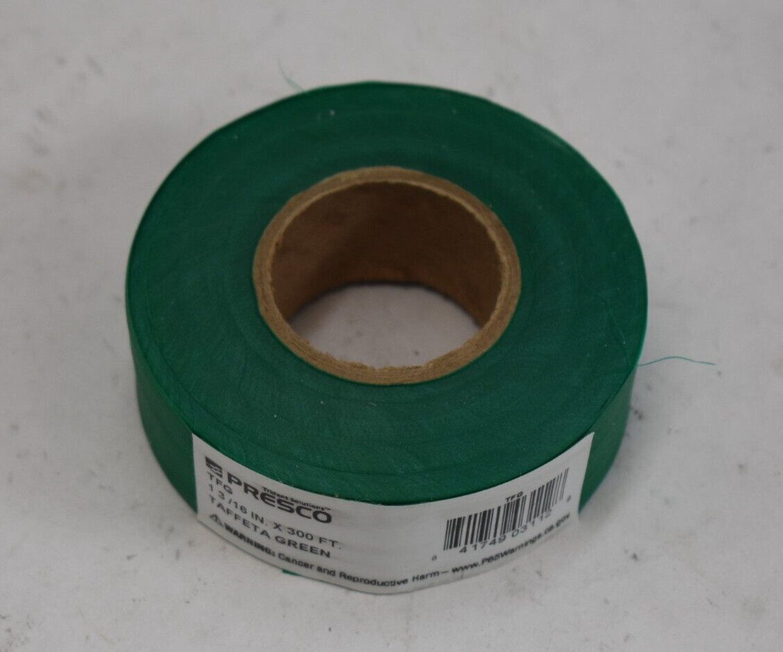 Presco 764-TFB 1-3/16" x 300 ft Taffeta Flagging Tape Green Color TFG Tape
