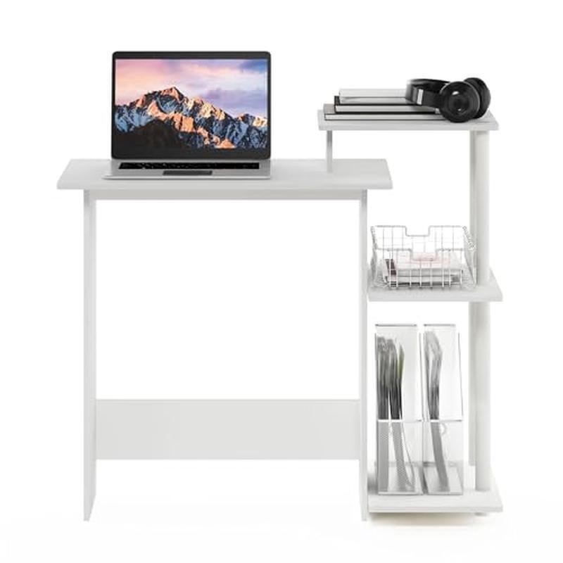 Compact Computer Desk Side Shelves Durable Easy Assembly Minimalist Design New